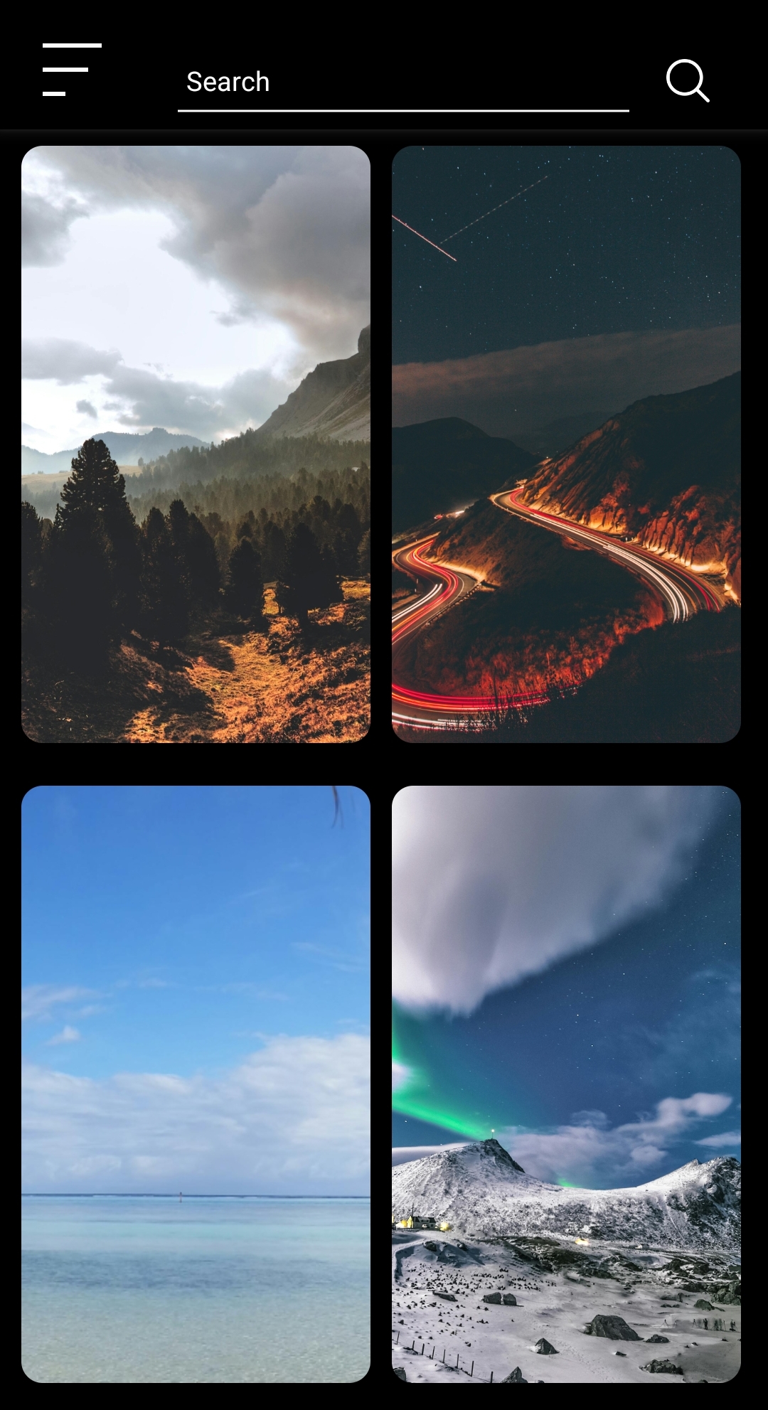 Screenshot of my wallpaper app